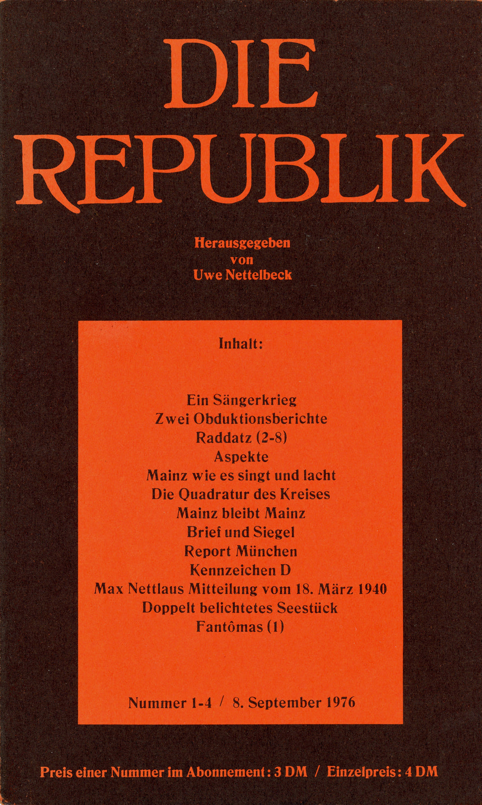 Cover Die Republik Nr. 1–4