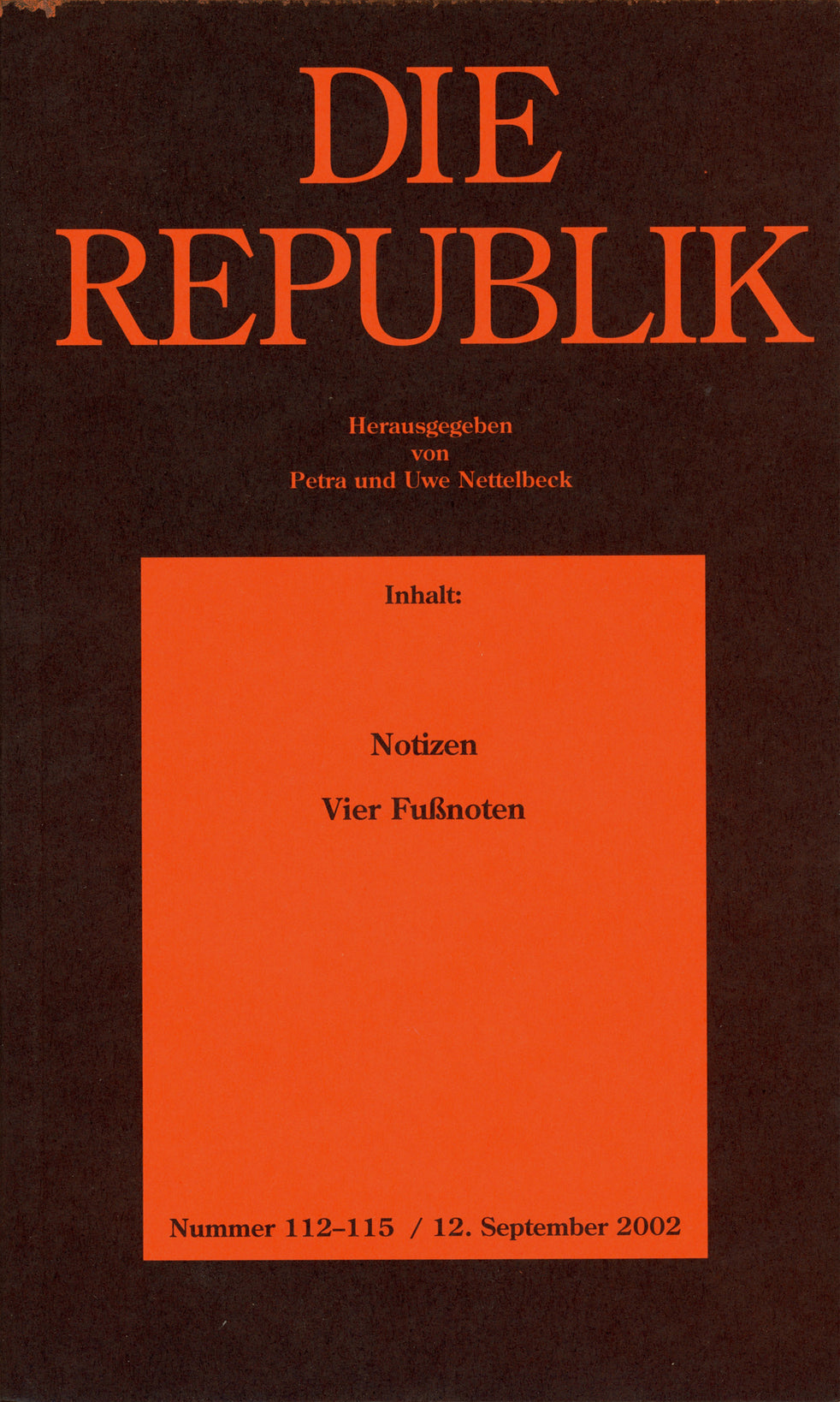 Cover Die Republik Nr. 112–115