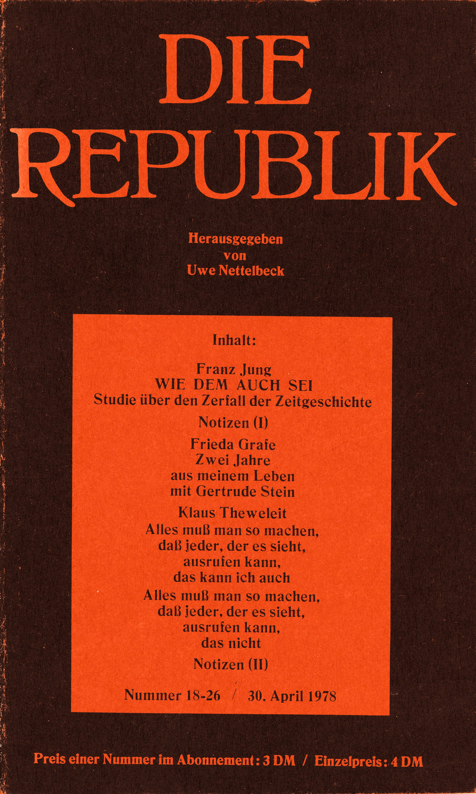 Cover Die Republik Nr. 18–26