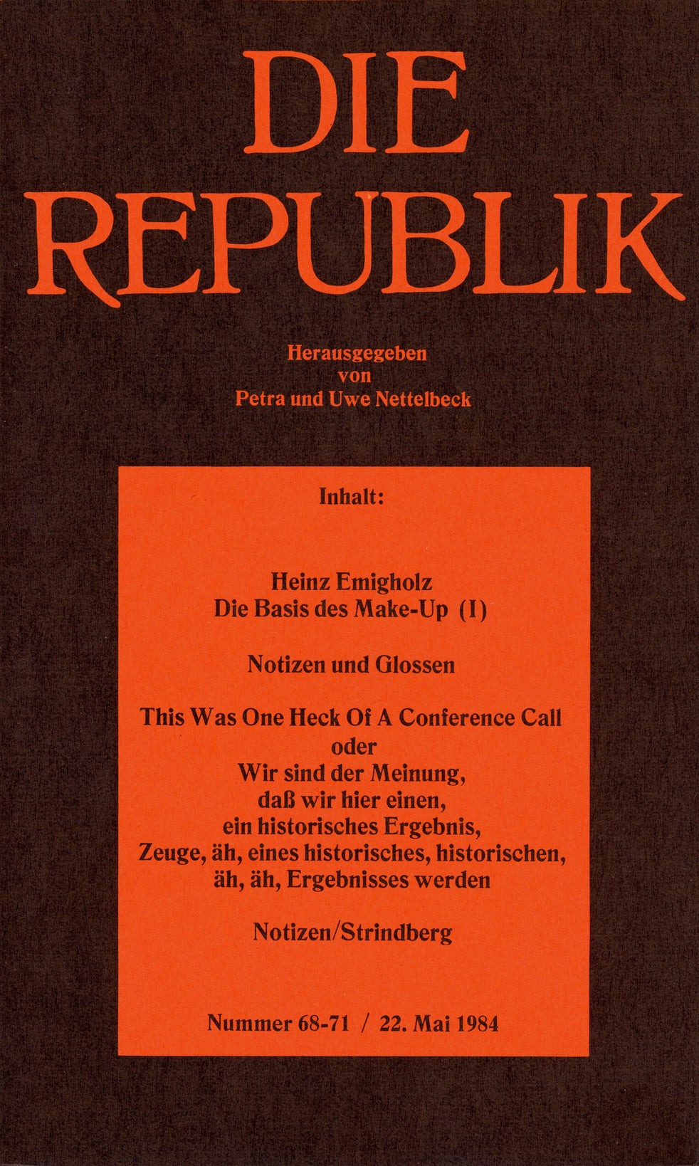 Cover Die Republik Nr. 68–71