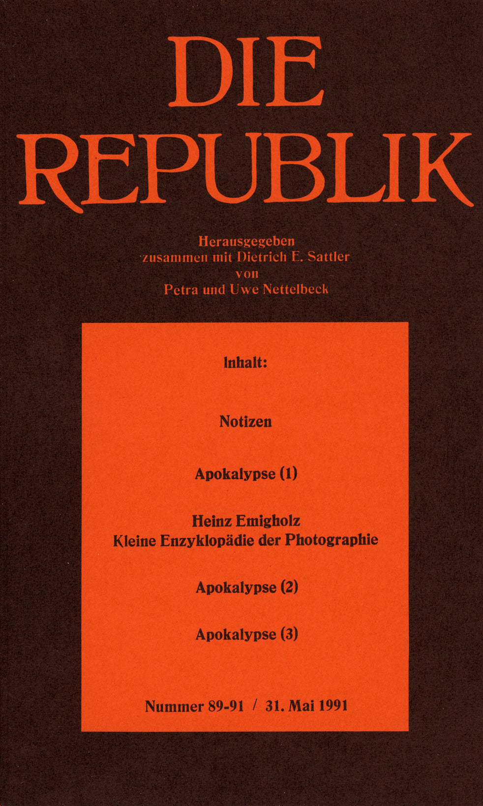Cover Die Republik Nr. 89–91